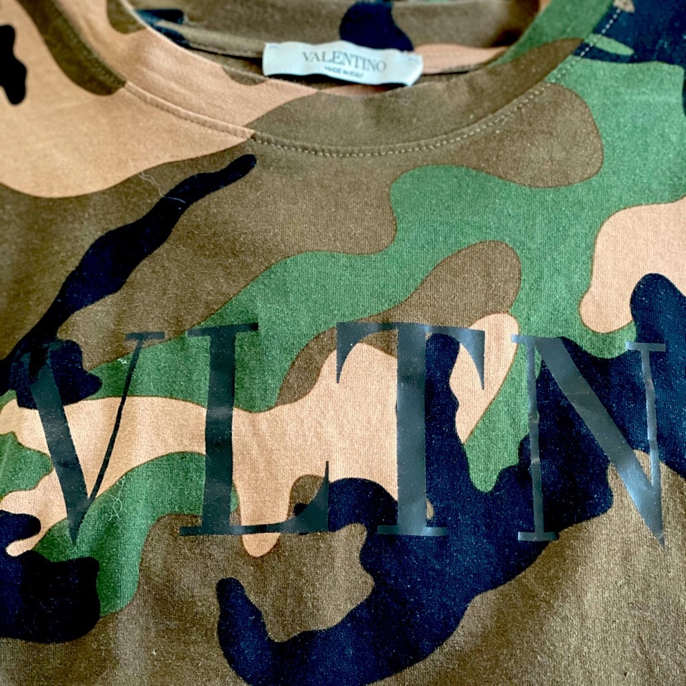 Valentino Camouflage-Print Cotton-Jersey T-Shirt M